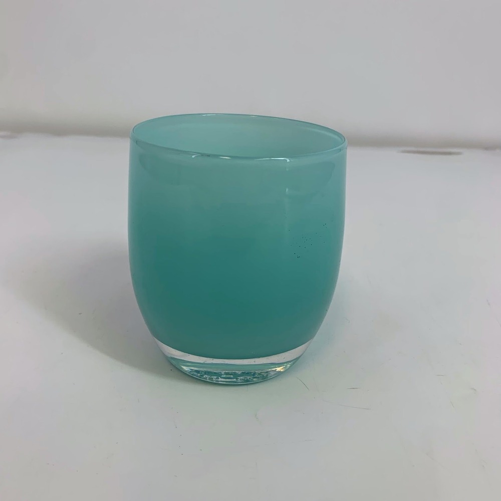 Glassybaby Pre-Triskelion Aquamarine Candle Holder‎ Votive